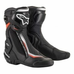 Alpinestars SMX Plus V2 Road Boots - Black/White/Fluro Red