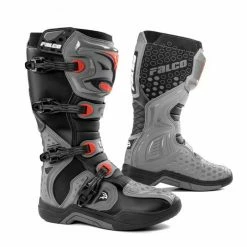 Falco Level Motorcycle Boots - Gry/Red